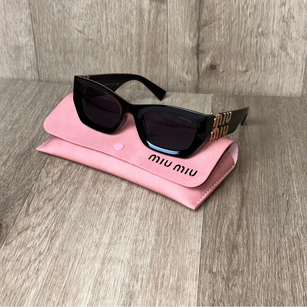Miu Miu Black Sunglasses with Pink Case